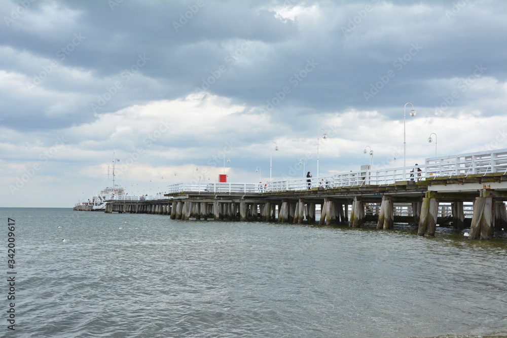 Wooden pier 'molo' in Sopot in Poland