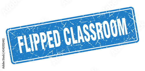 flipped classroom stamp. flipped classroom vintage blue label. Sign