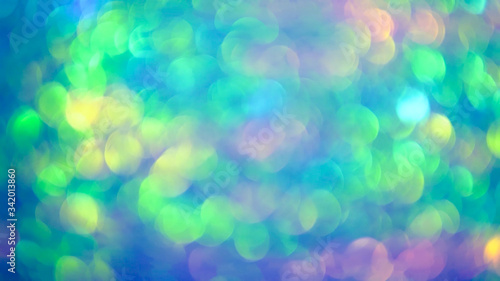 Colorful Bokeh, green, blue, turquoise, pink, gold