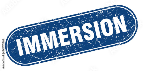 immersion sign. immersion grunge blue stamp. Label