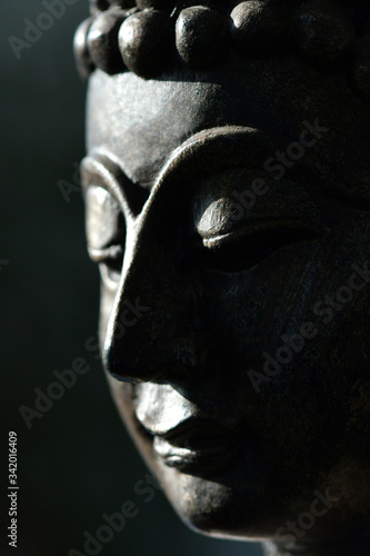The face of the Buddha statue of Buddhism