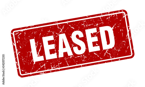 leased stamp. leased vintage red label. Sign