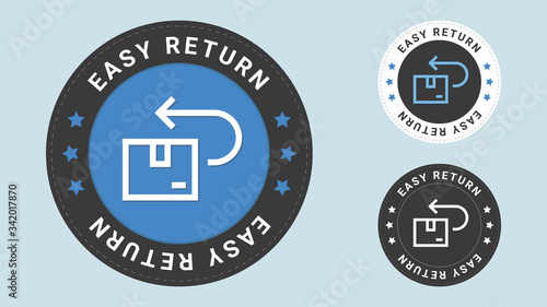Easy return stamp vector illustration. Vector certificate icon. Vector combination for certificate in flat style.