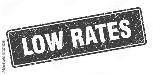 low rates stamp. low rates vintage black label. Sign