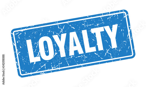 loyalty stamp. loyalty vintage blue label. Sign