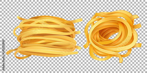 Rolls of pasta on transparent background
