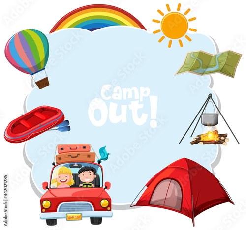 Background template with camping theme