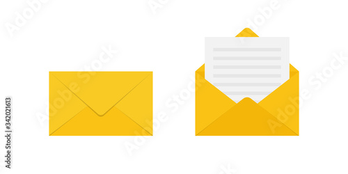 Envelope icon set flat style simple design