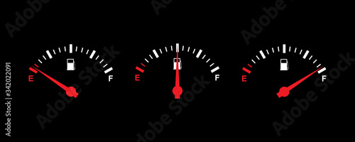 Fuel gauge icon set simple design