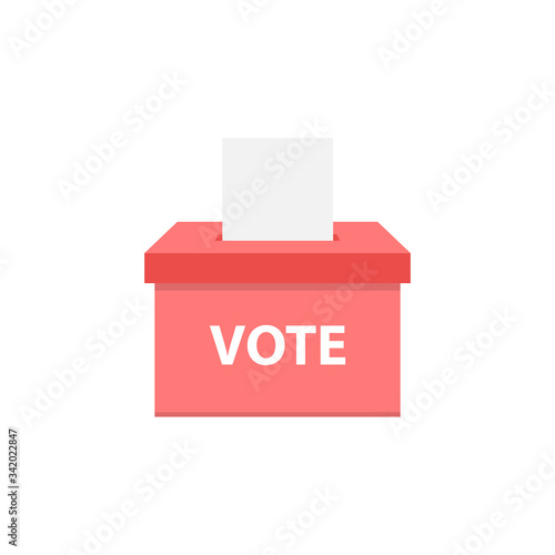 Vote box icon flat style