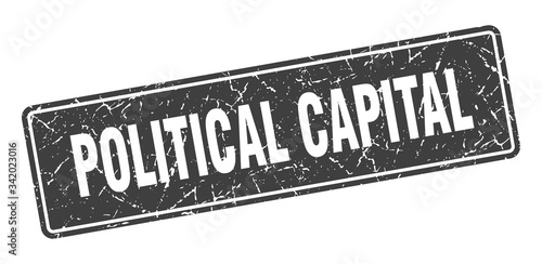 political capital stamp. political capital vintage black label. Sign