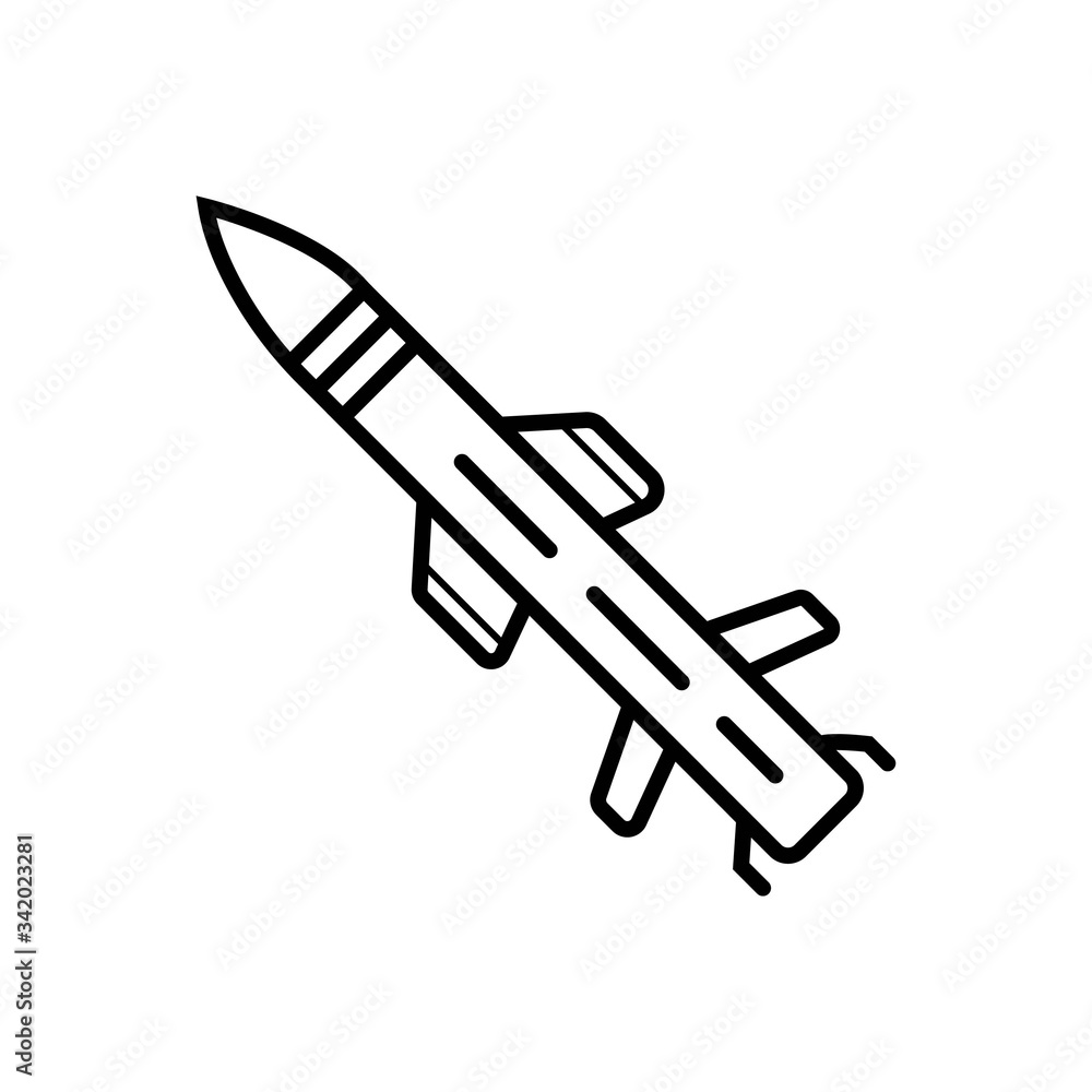 Air bomb glyph icon, weapon and military, missile sign, vector