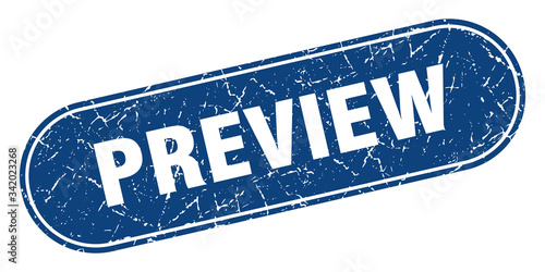 preview sign. preview grunge blue stamp. Label