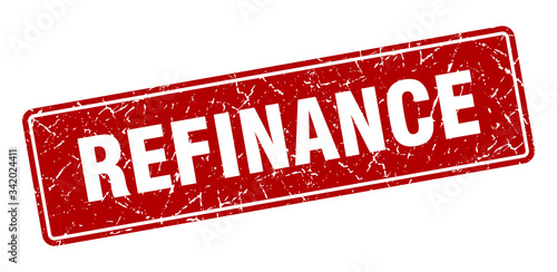 refinance stamp. refinance vintage red label. Sign
