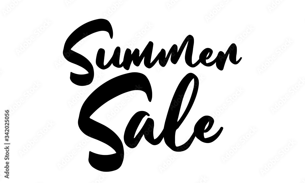 Summer Sale Calligraphy Hand written Letters. On White Background Summer Sale Calligraphy Hand written Letters. On White Background