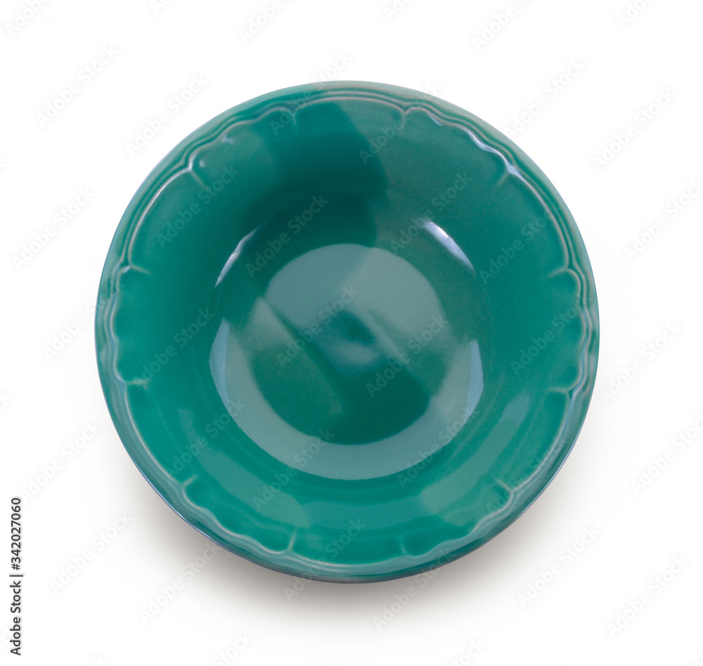 topview color bowl on white background topview color bowl on white background