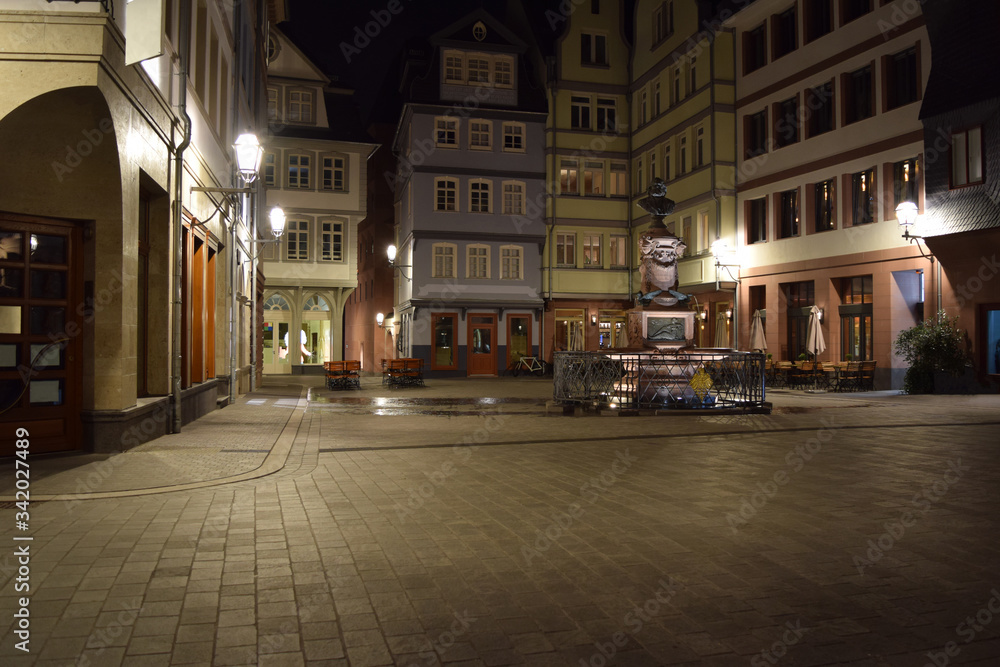 Nightscape of Altstadt (old town), Frankfurt am Main, Germany