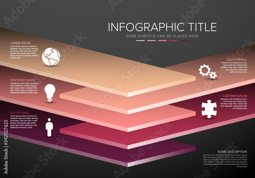 Vector Infographic layers desks template