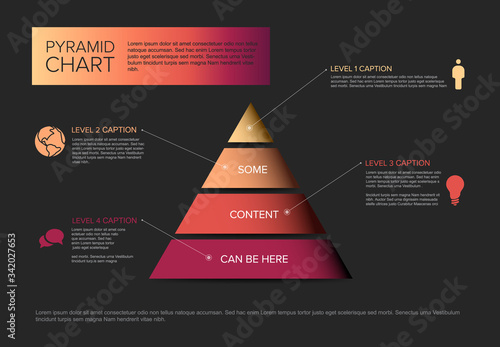 Vector Infographic Pyramid chart diagram template