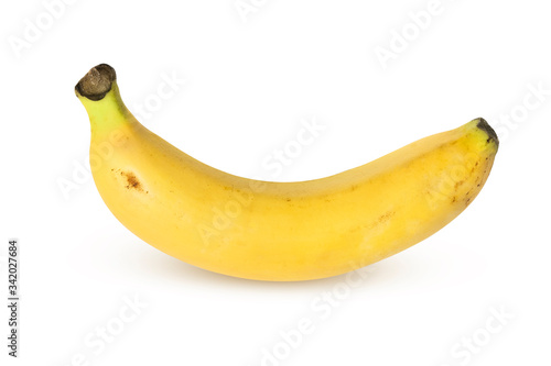 Ripe banana isolated on white background with clipping path