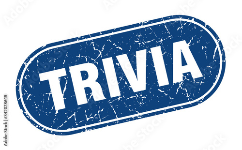 trivia sign. trivia grunge blue stamp. Label