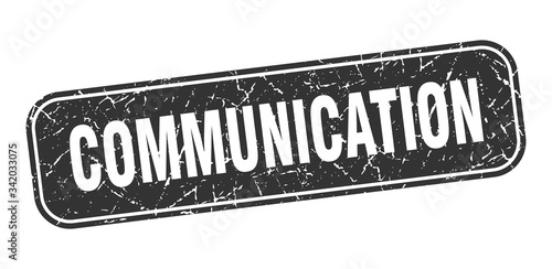 communication stamp. communication square grungy black sign