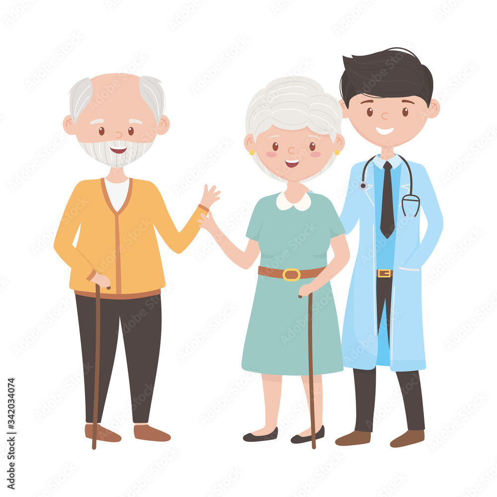 Doctor old woman and man vector design Doctor old woman and man vector design
