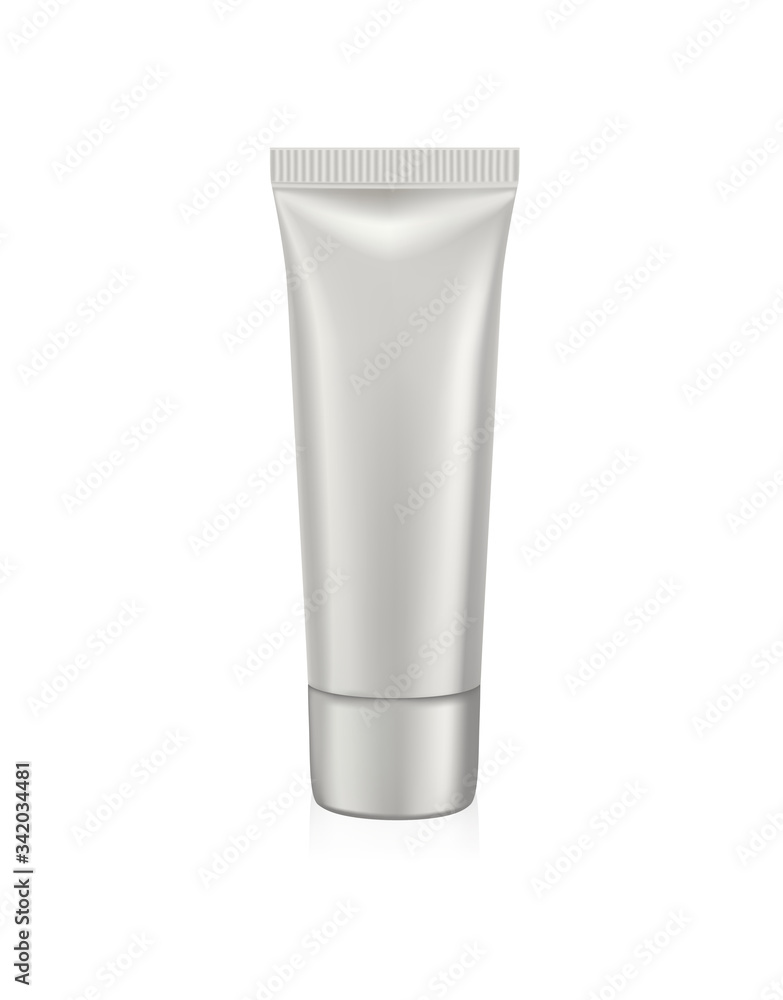 Template silver tube for cosmetics, blank for cream, toothpaste, packaging for lotion. Template silver tube for cosmetics, blank for cream, toothpaste, packaging for lotion.