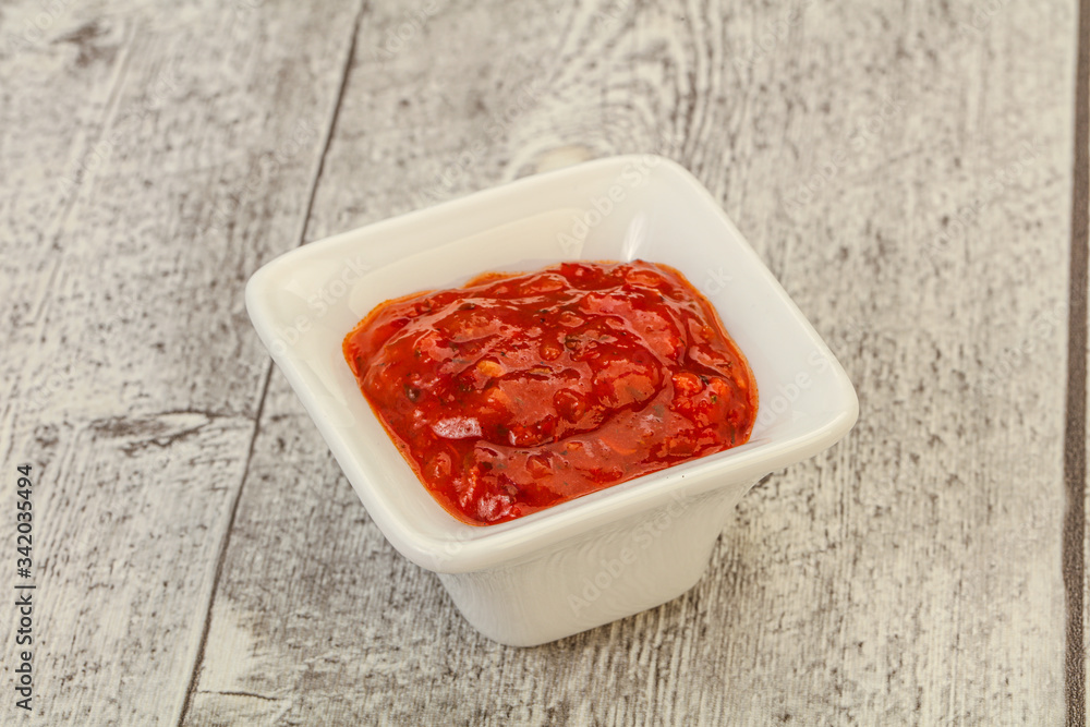 Tomato spicy sauce in the bowl Tomato spicy sauce in the bowl