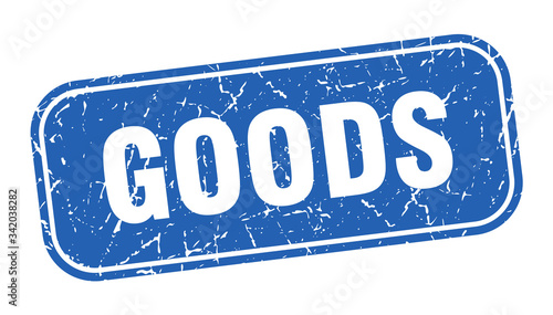 goods stamp. goods square grungy blue sign