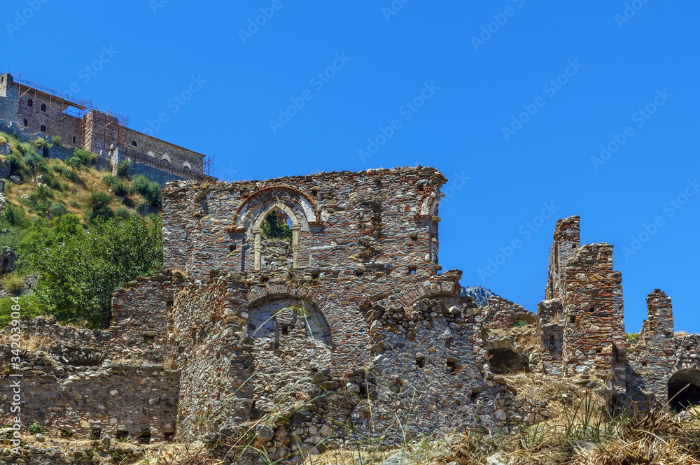 View of Mistra ruins, Greece