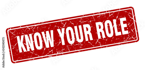 know your role stamp. know your role vintage red label. Sign
