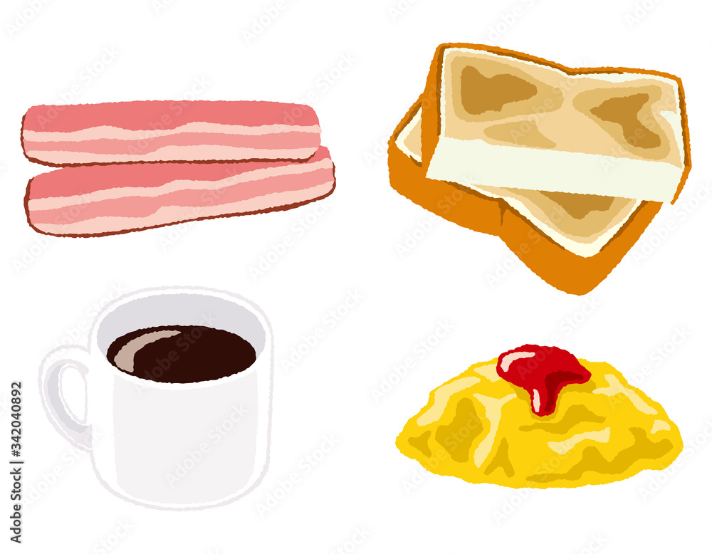 朝食セットのイラスト パン Stock Vector Adobe Stock