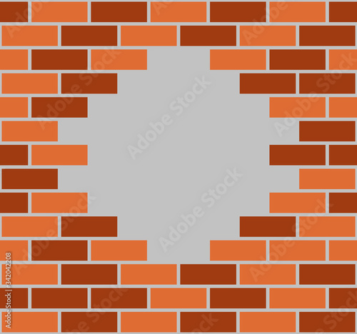 Illustration of a hole in a brick wall