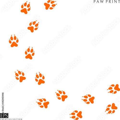 Fox paw prints. Silhouette