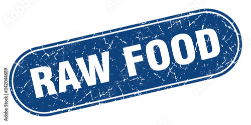 raw food sign. raw food grunge blue stamp. Label
