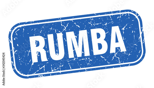 rumba stamp. rumba square grungy blue sign