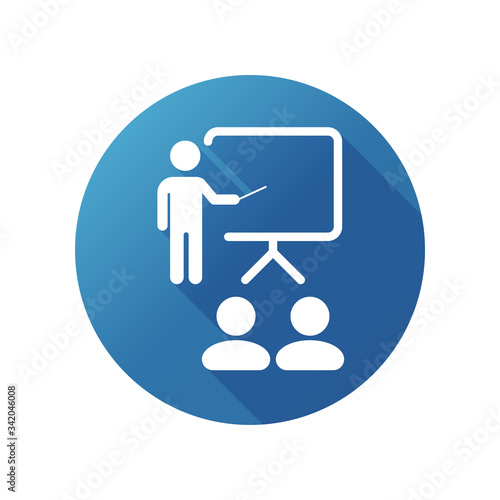 Training seminar icon. Seminar and conference vector. Lecture icon vector icon sign symbol.