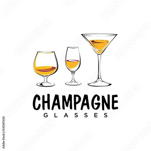 Champagne Glasses.Wine glases & Grape