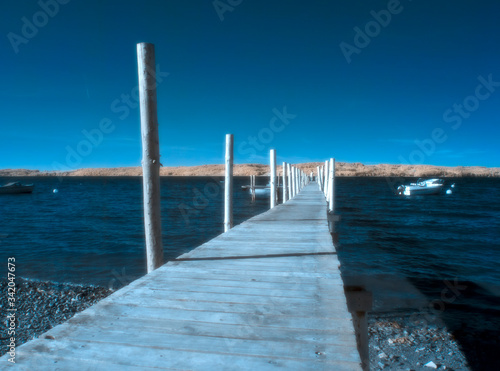 lake vaettern near domsand, habo, sweden, infrared recording photo