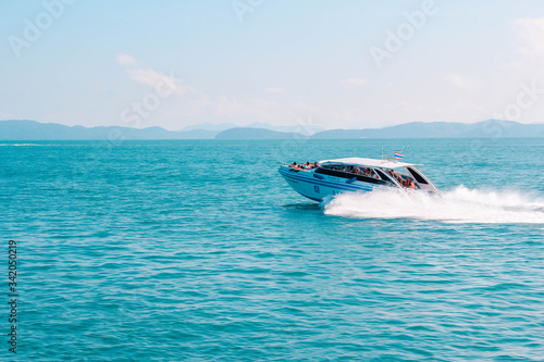 Speedboat sailing , Thailand