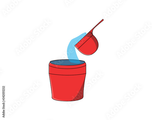 red plastic bucket