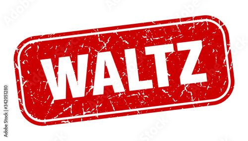 waltz stamp. waltz square grungy red sign