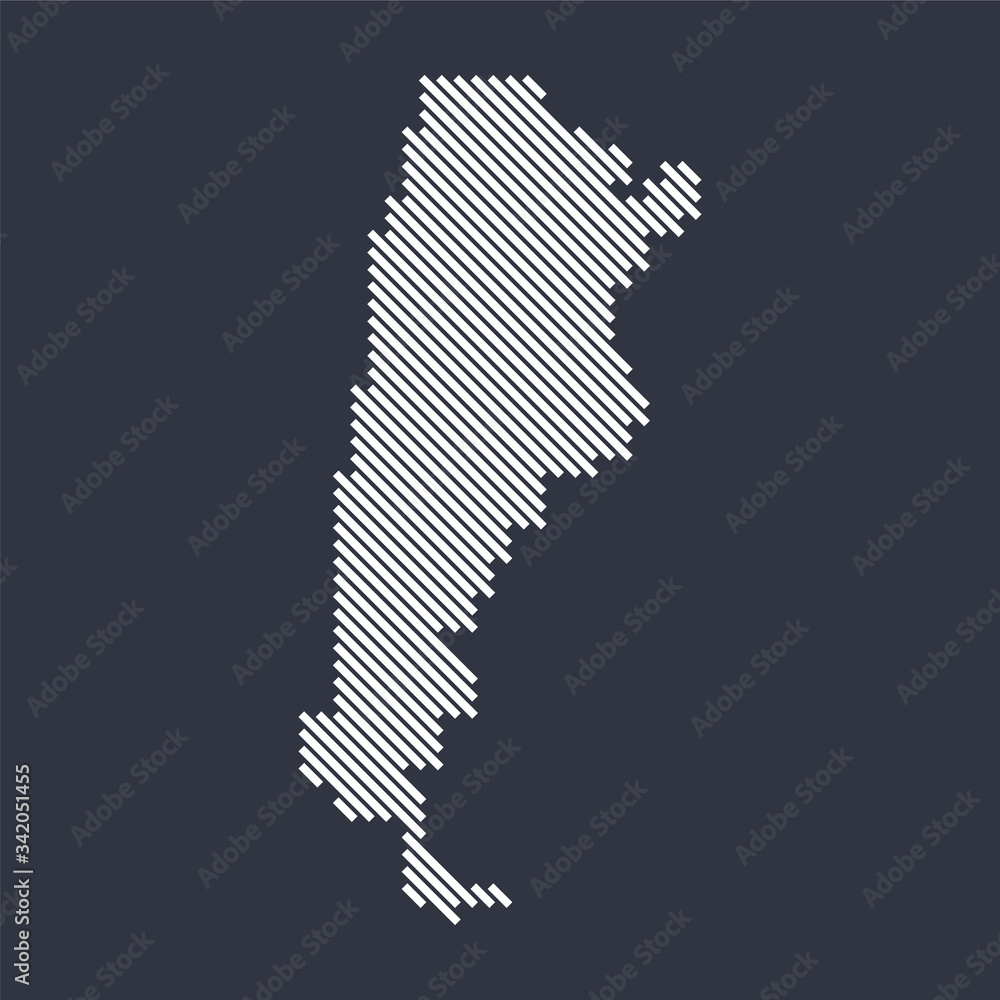 Stylized simple diagonal line map of Argentina