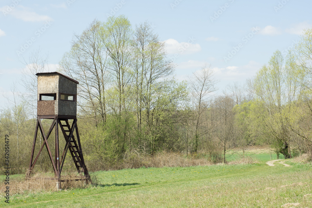 Hunting pulpit standing outside Hunting pulpit standing outside