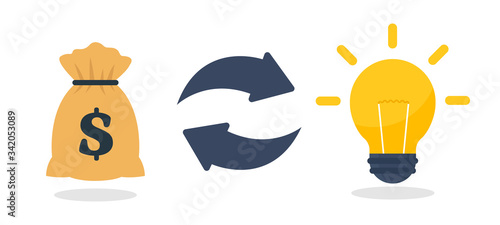 The idea of money flat icon