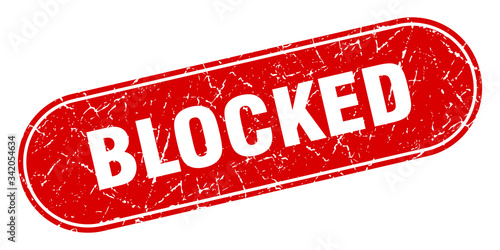 blocked sign. blocked grunge red stamp. Label