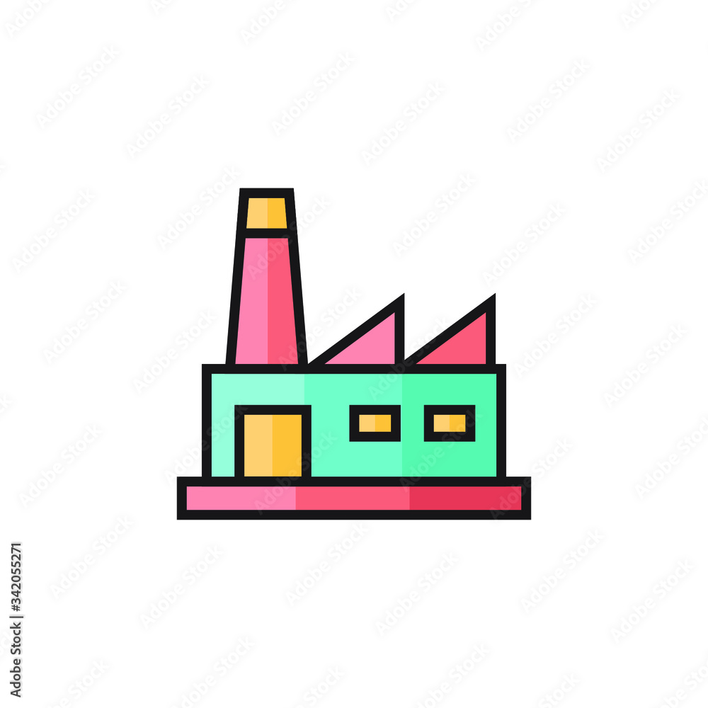 factory icon vector illustration filled outline