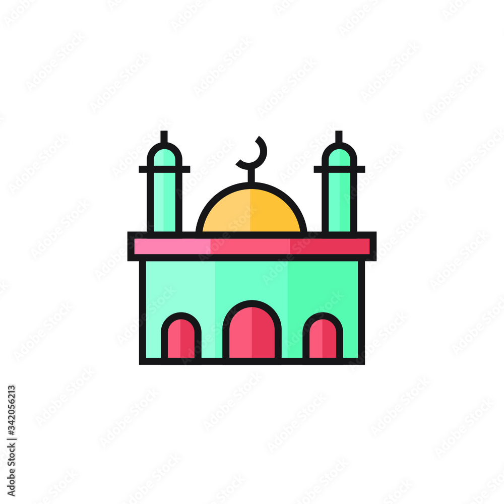 Obraz premium mosque icon vector illustration filled outline design
