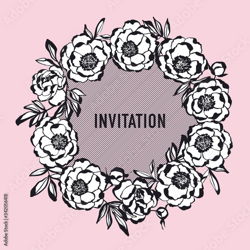 Luxury rosy and black peony...